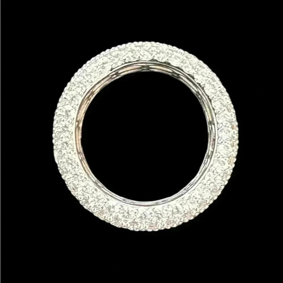 18k White Gold-Plated Brass CZ Eternity Band (7) - Picture 6 of 6